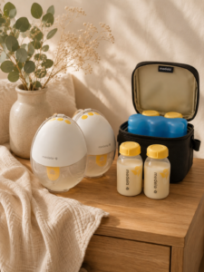 livia mae birth foto medela borstkolf en koeltasje